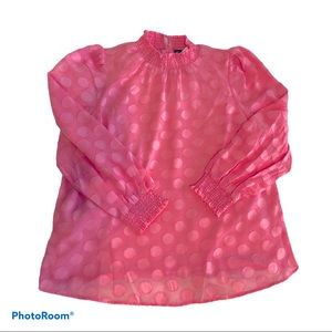 Polka dot coral blouse